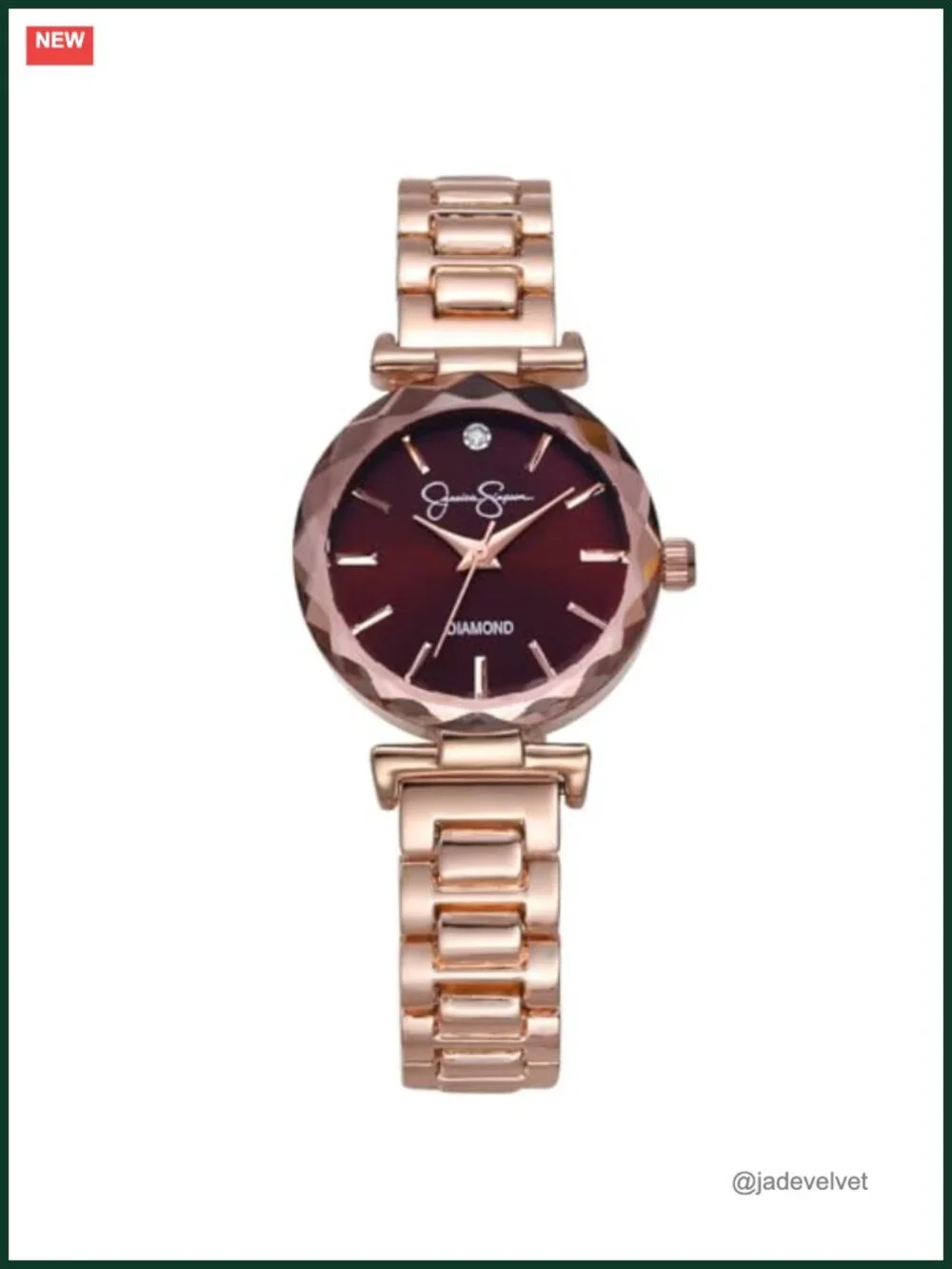 Women's Crystal Diamond Accent Quartz Watch Metal Band Round Faceted